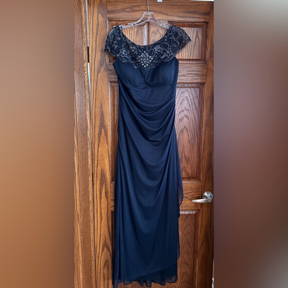 Navy Blue Mother of the Bride Gown.